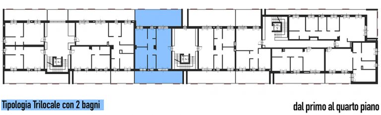 Posizione trilocali 2 bagni di nuova costruzione a MIlano. Progetto Empedocle de La Torrazza cooperativa di abitanti