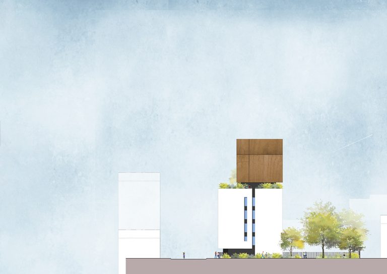 Prospetto Ovest progetto Empedocle 10 Milano nuove costruzioni appartamenti